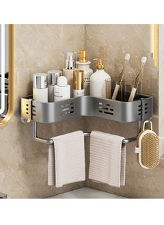 Generic Bathroom Organizer Rack, Wall-Mounted Shower Shelves with Drain Holes and Hanging Rod, Ideal for Storing Heavy Items  - Image 1