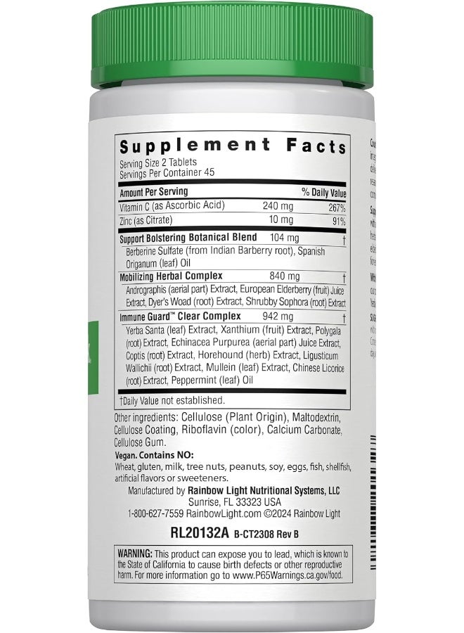Rainbow Light Immune Support, Vitamin C & Zinc, Counter Attack, Gluten Free, Vegan, Sugar-Free, 3 Targeted Blends For Overall Immune Support, 90 Tablets - Image 3