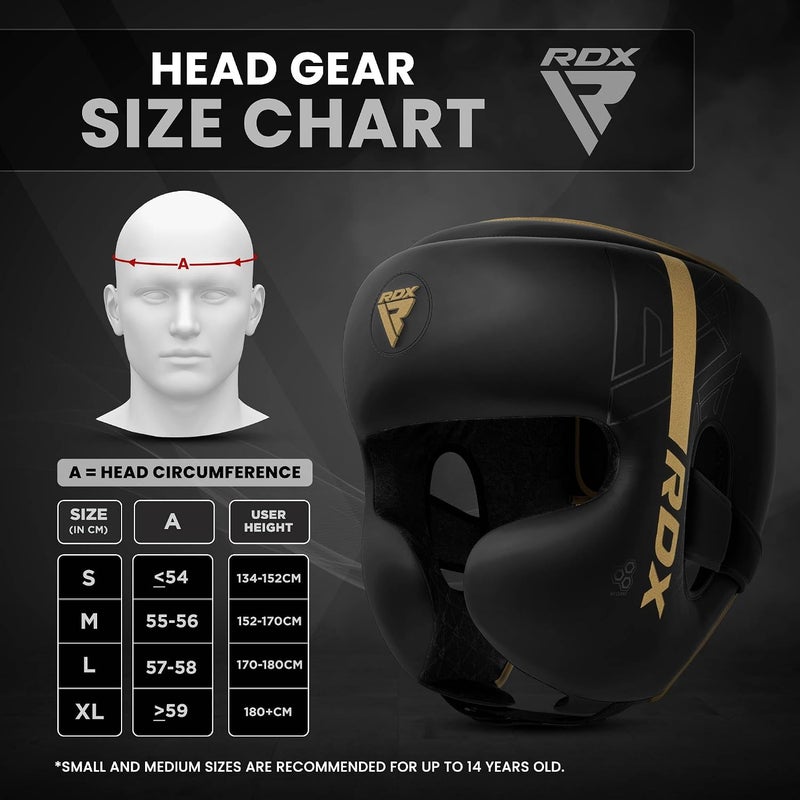 RDX Boxing Headgear, MMA Training, Adjustable Padded Kara, Muay Thai Headgear, Kickboxing, Sparring, Martial Arts, Karate, Taekwondo Helmet -L |Golden (HGR-F6MGL-L) - Image 4