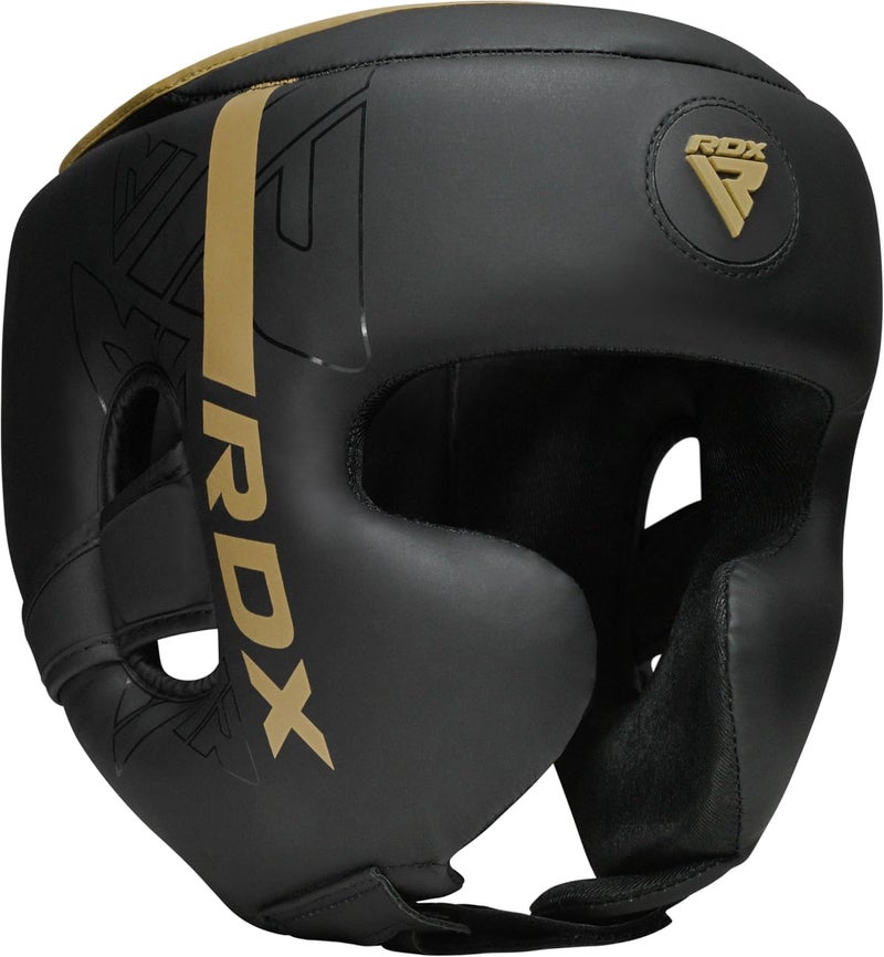 RDX Boxing Headgear, MMA Training, Adjustable Padded Kara, Muay Thai Headgear, Kickboxing, Sparring, Martial Arts, Karate, Taekwondo Helmet -L |Golden (HGR-F6MGL-L) - Image 1