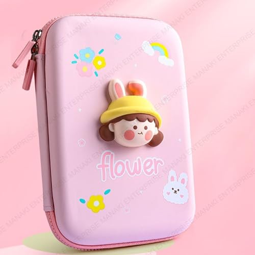 Rahasya Enterprise Cartoon Theme Pencil Case - 3D EVA Pouch, Multipurpose Zipper Case for Kids, Pen and Pencil Bag for School Kids, Girls, Stationery Storage Box (Flower Big) - Image 5