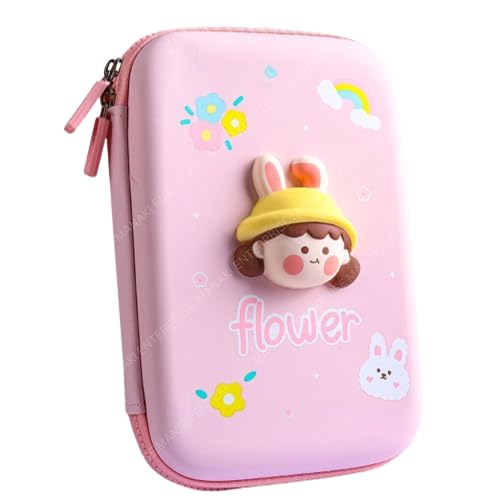 Rahasya Enterprise Cartoon Theme Pencil Case - 3D EVA Pouch, Multipurpose Zipper Case for Kids, Pen and Pencil Bag for School Kids, Girls, Stationery Storage Box (Flower Big) - Image 1