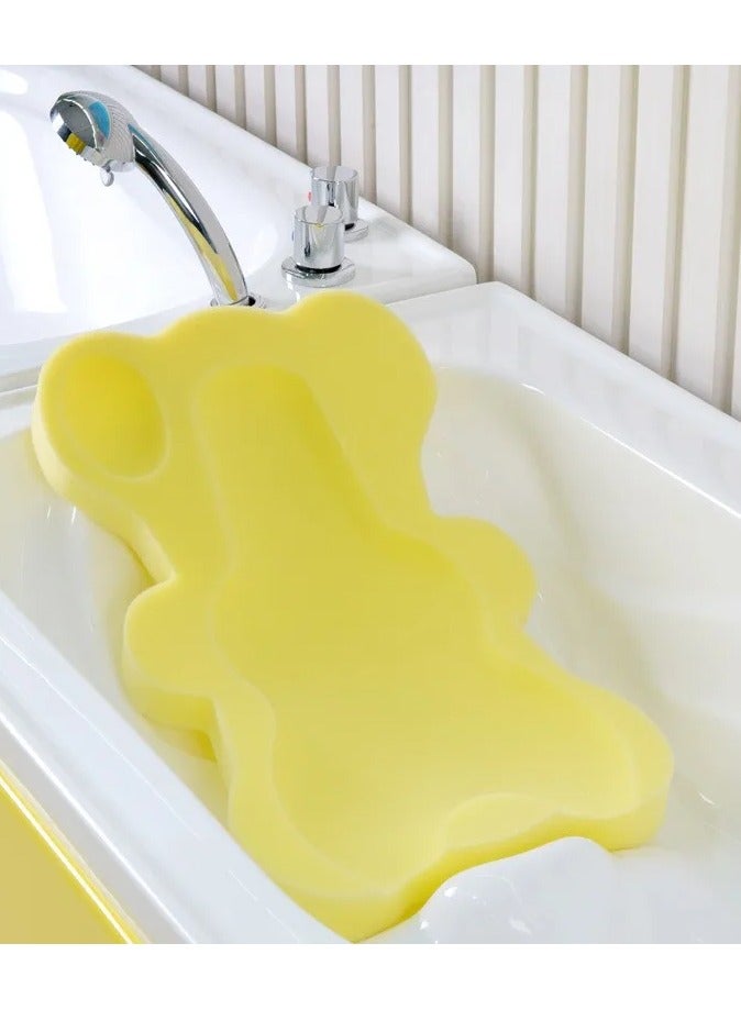 وسادة حمام للأطفال الرضع، إسفنجة حمام، بساط حمام (أصفر) - Image 2