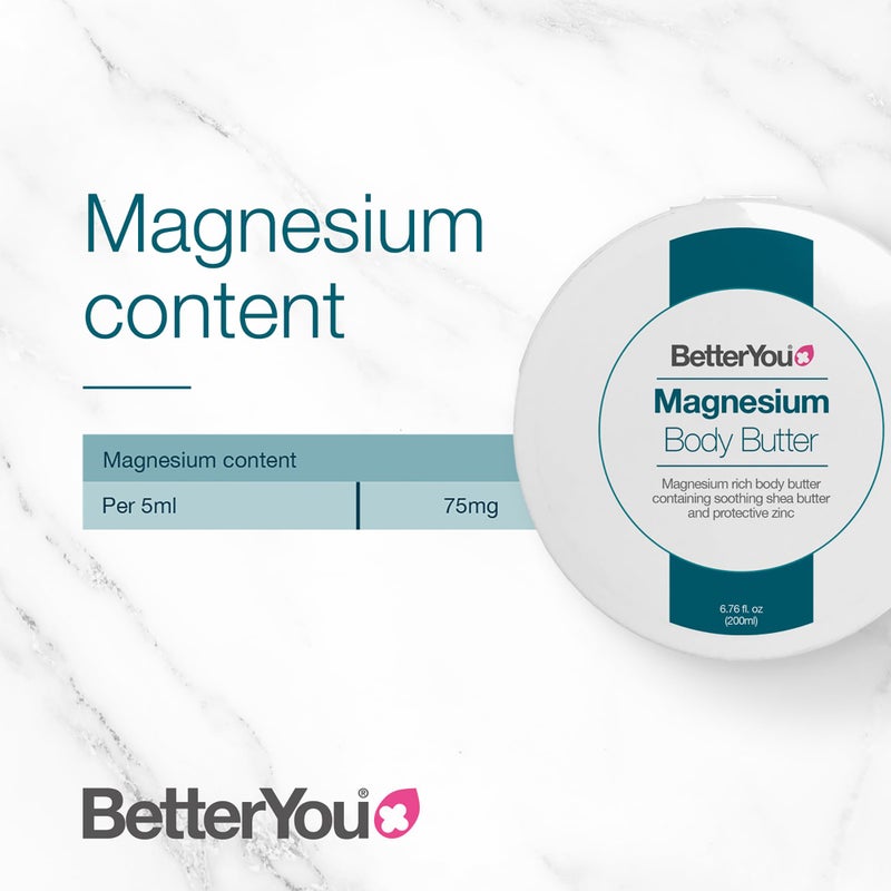 BetterYou Magnesium Body Butter - Dry Skin Moisturizer - Leaves Skin Smooth And Soft - With Shea Butter, Magnesium Chloride And Zinc - 6.76 oz - Image 2