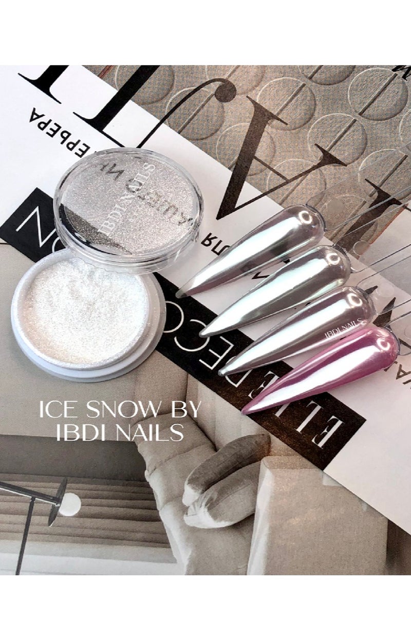 أظافر إبدي بودرة كروم للأظافر ICE SNOW - Image 1