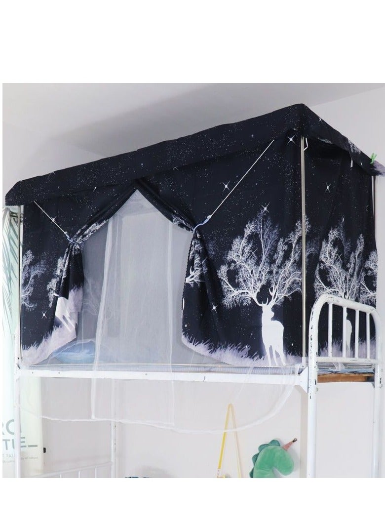 الأزرق جي دبليو ستارة سطح علوي بتصميم الغزلان المرصعة بالنجوم من القطن بدون حامل أسود - Image 2