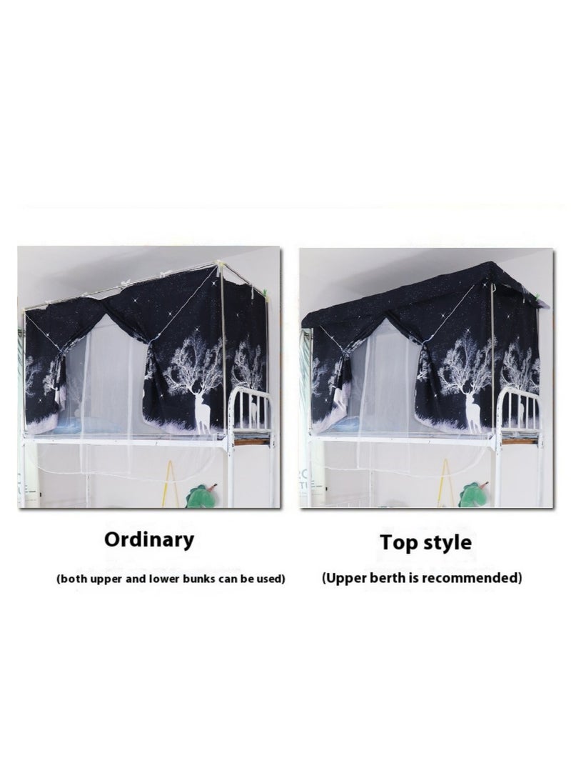 Bluejw Starry Deer Designed Upper Deck Curtain Cotton Blend Without Stand Black  - Image 2