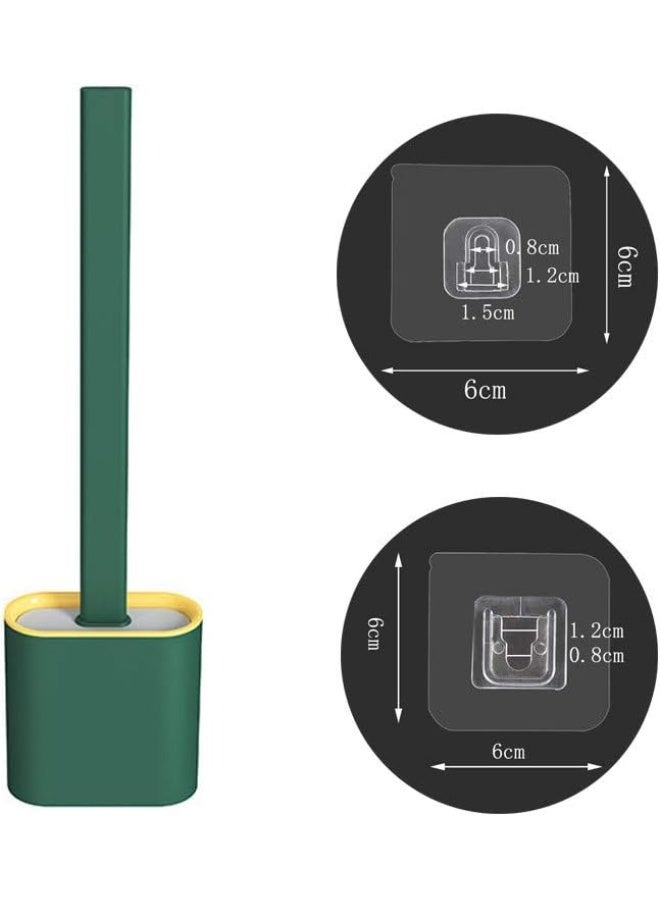 SHOWAY Durable Effortless Silicone Long Handle Toilet Brush with Holder & Seamless Hook  - Image 2