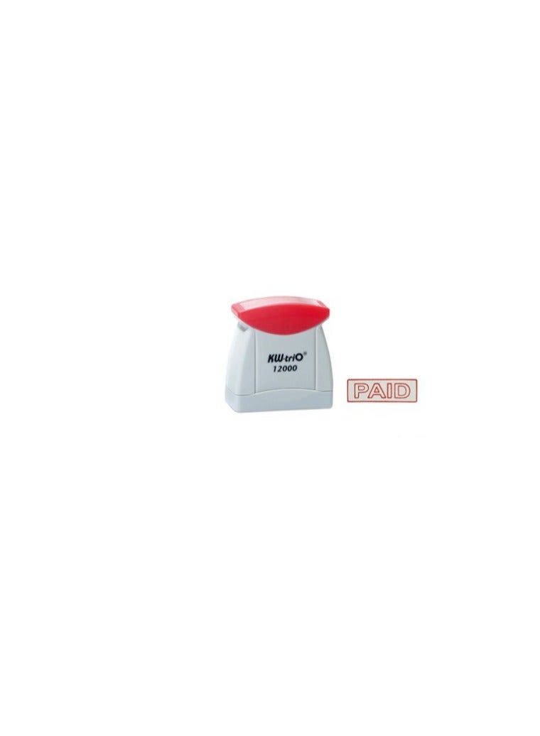 KWTrio Paid Self Inking Rubber Stamp Red Ink - Image 1