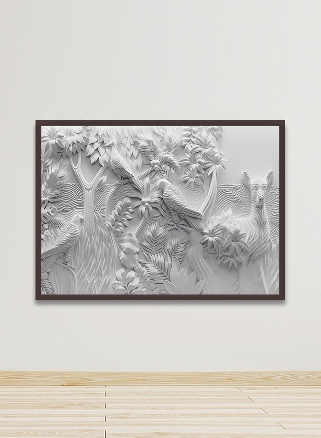 Marktna Canvas Wall Art For Wall Decoration Abstract Design With A Hollow Brown Frame Size 120x80cm One Piece - Image 1