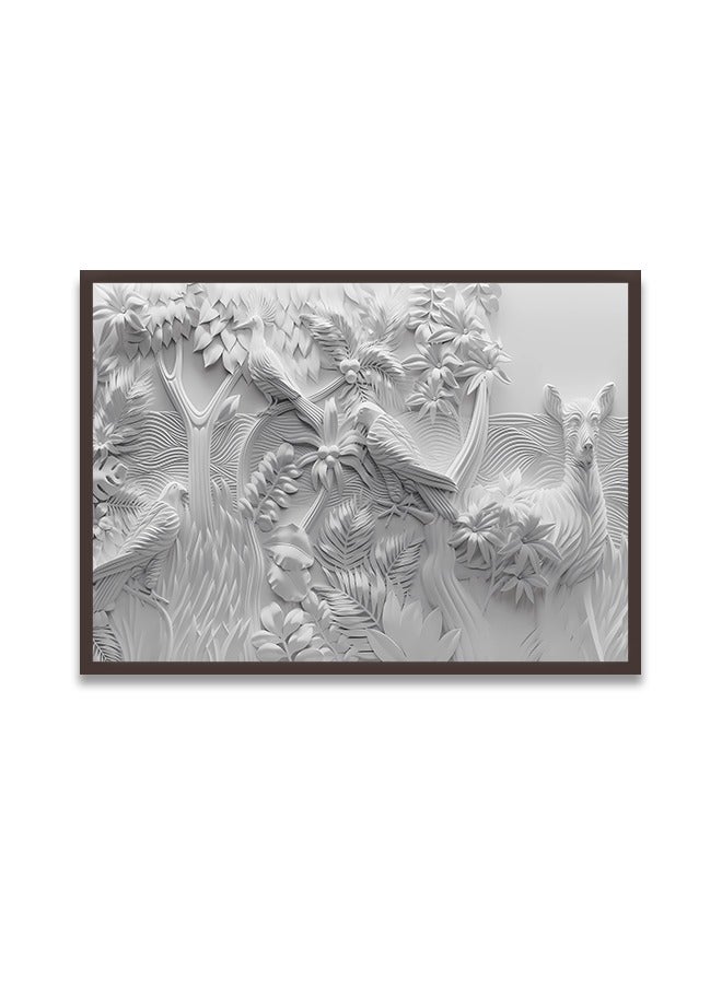 Marktna Canvas Wall Art For Wall Decoration Abstract Design With A Hollow Brown Frame Size 120x80cm One Piece - Image 2