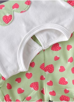 Elegant Kids Sunshine Sprinkles: Girls' Breezy Tee & Shorts Set Playful Prints & Summer Fun  - Image 4