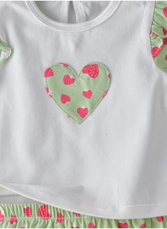 Elegant Kids Sunshine Sprinkles: Girls' Breezy Tee & Shorts Set Playful Prints & Summer Fun  - Image 3