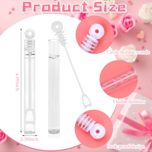 LOAVER 40 Pcs Mini Bubble Wands Bulk for WeddingWhite Circle Party Favor Bubble Sticks for Wedding Reception Send Off Birthday Anniversary Celebration Summer Toys Party Supplies - Image 5