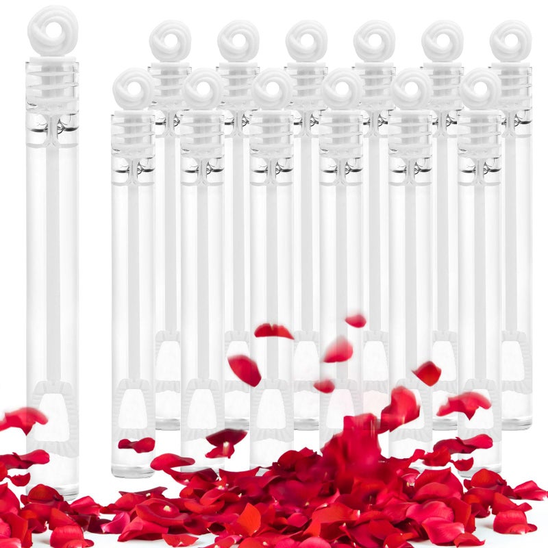 LOAVER 40 Pcs Mini Bubble Wands Bulk for WeddingWhite Circle Party Favor Bubble Sticks for Wedding Reception Send Off Birthday Anniversary Celebration Summer Toys Party Supplies - Image 3