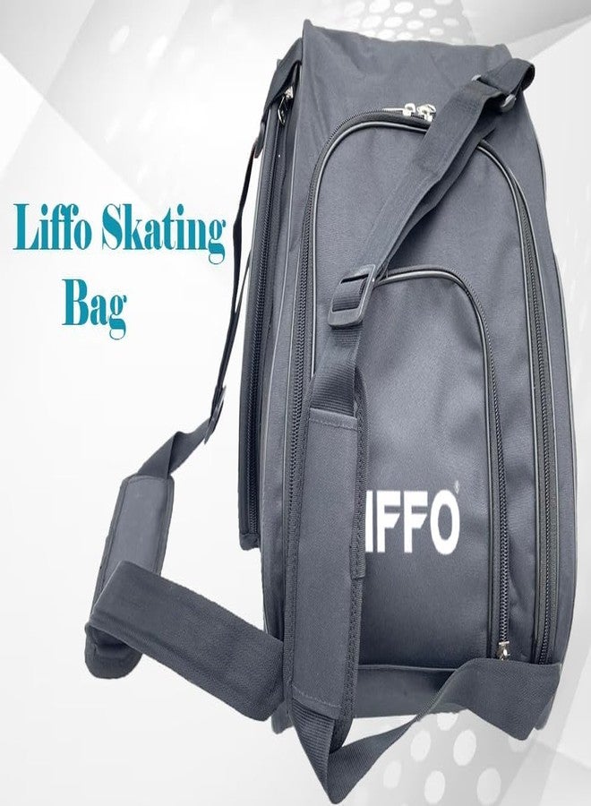 Liffo حقيبة التزلج Liffo® للتزلج على العجلات، حقيبة للأطفال والكبار، حقيبة التزلج على العجلات/الجليد، طقم التزلج، التزلج على مستوى الأكاديمية والمدرسة (أسود) (13x12x9) - Image 3