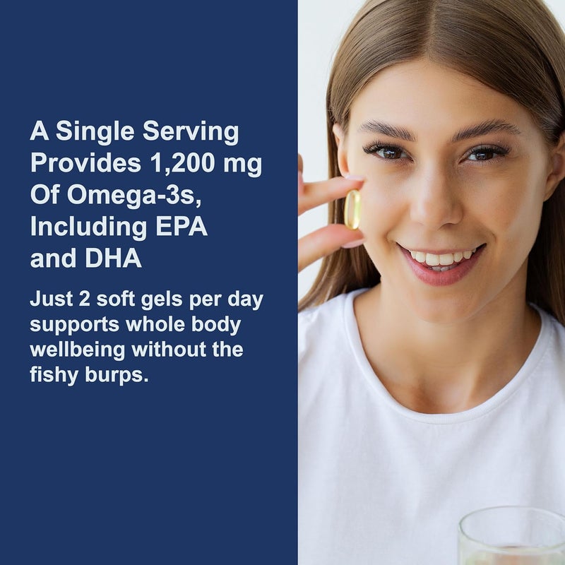Carlson  Super Omega3 Gems 1200 mg Omega3 Fatty Acids with EPA and DHA WildCaught Norwegian Supplement Sustainably Sourced Fish Oil Capsules Omega 3 Supplements 10030 Softgels - Image 4