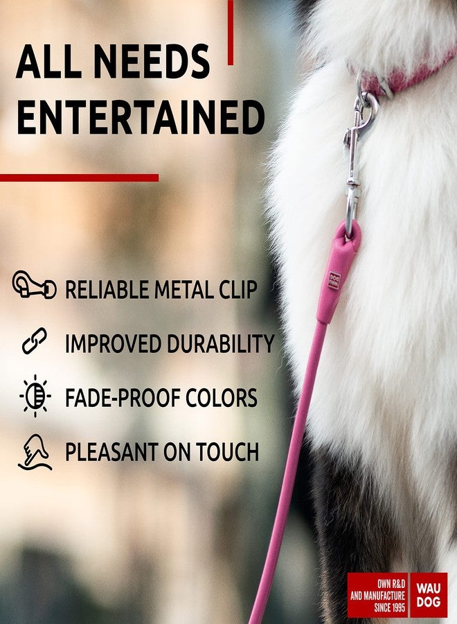 WAUDOG Rolled Leather Dog Leash 4Ft * 0.5 in for Small Medium and Large Dogs - Heavy Duty Leather Puppy Leash for Outdoor Walking Running Training - Strong Dog Leashes for Large Breed Dogs (Pink) - Image 4