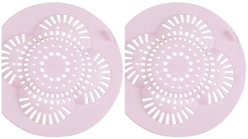 Silicone Sink Strainer Drain Cover for Kitchen and Bathroom, Flexible Anti-Clog Hair Catcher and Food Filter, Reusable Easy-Clean Drain Protector for Sink, Shower and Bathtub (pink (two packs)) - Image 1