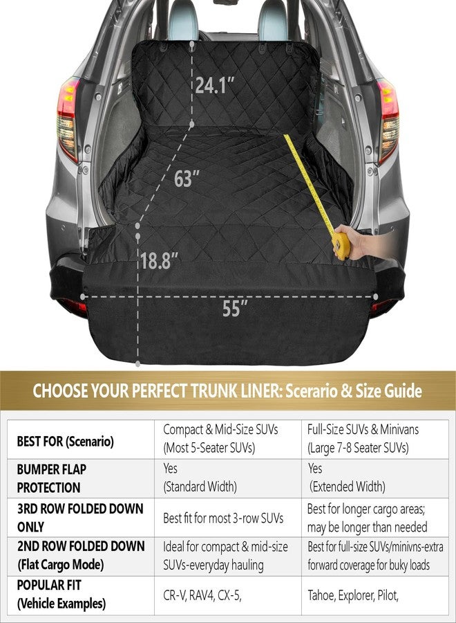 F-color SUV Cargo Liner for Dogs, Upgraded Extra Large Water Resistant Pet Cargo Cover Dog Seat Cover Mat for SUVs with with Bumper Flap for Full-Size SUVs Vans, Black - Image 2