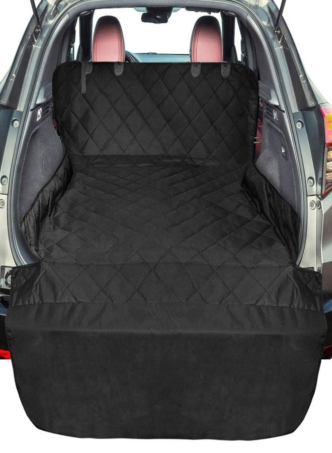F-color SUV Cargo Liner for Dogs, Upgraded Extra Large Water Resistant Pet Cargo Cover Dog Seat Cover Mat for SUVs with with Bumper Flap for Full-Size SUVs Vans, Black - Image 1