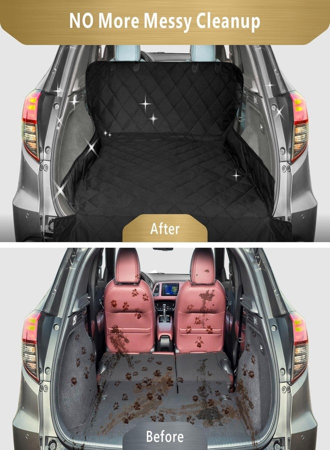 F-color SUV Cargo Liner for Dogs, Upgraded Extra Large Water Resistant Pet Cargo Cover Dog Seat Cover Mat for SUVs with with Bumper Flap for Full-Size SUVs Vans, Black - Image 3