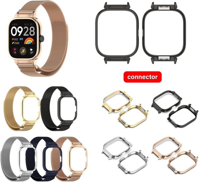 Stainless Steel Metal Frame Case Cover Watch 5 ESIM 5/4 20mm Wide Strap Intelligent Device Style Enhanced High-End Bezel - Image 2