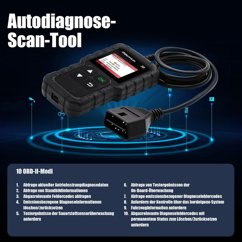 Launch ماسح ضوئي LAUNCH Millennium 30 OBD2 قارئ رموز السيارة مع وظائف OBD2 كاملة أداة تشخيص ضوء فحص المحرك مستشعر O2 نظام EVAP اختبار الدخان تحقق من جاهزية IM ماسح السيارة تحديث مجاني مدى الحياة - Image 4