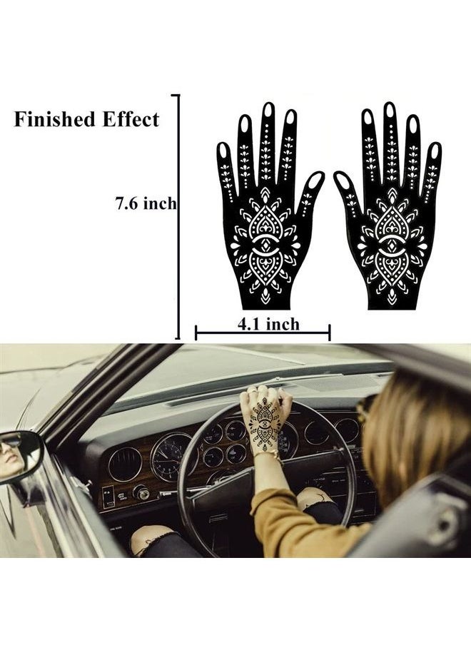 QSTOHENA - 14 Sheets Henna Tattoo Stencils Kit for Hand Body Art, Indian Arabian Temporary Tattoo Template Mehndi Stencil Stickers - Image 1