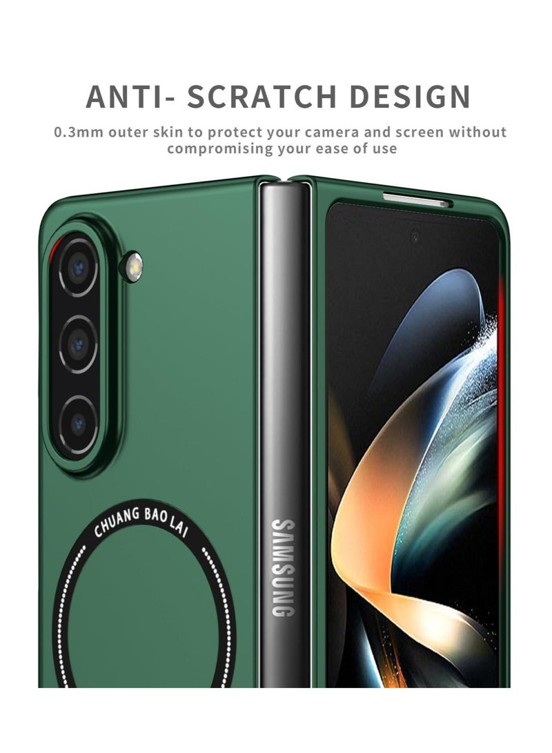 كابتن تيك Ultra Protective Case for Samsung Galaxy Z Fold 5 Case - Compatible with MagSafe Wireless Charger, Rugged Shockproof Cover for Galaxy Z Fold5 5G (Green) - Image 4