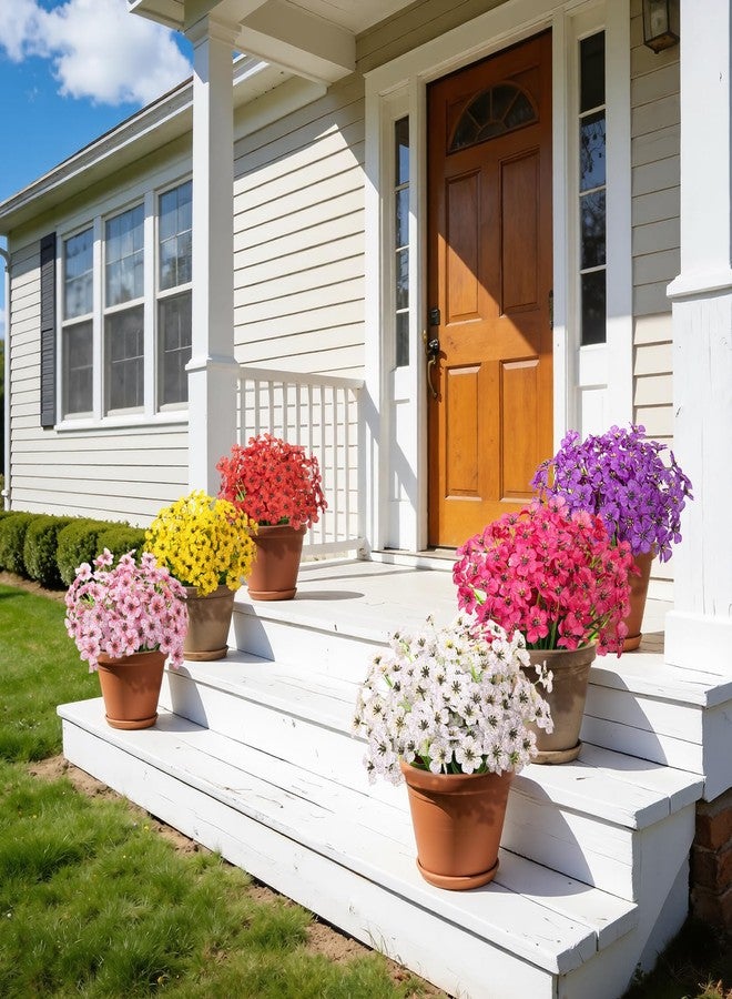Besteek 24 Bundles Artificial Flowers for Outdoors, Fake Silk Flowers UV Resistant Faux Plastic Plants for Outside Garden Patio Window Box Farmhouse Home Decoration, Mixed Color - Image 3