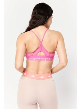 Adidas Women Sportswear Fit Training Sports Bra, Pink  - Image 4