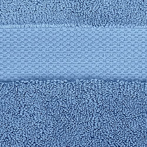 TIQH® Organic Zero Twist Cotton 600 GSM Highly Absorbent & Quick Dry Soft Bath Towel - Pack of 1 (30x60, Blue) - Image 3