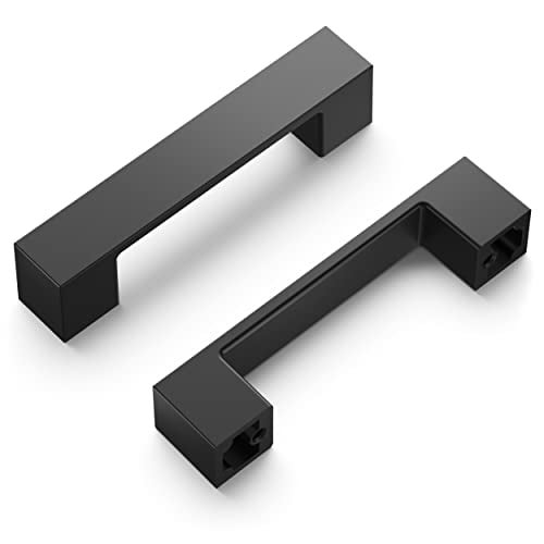 Hickory Hardware 10 Pack Kitchen Cabinet Handles, Low Profile Drawer Pulls for Doors & Dresser Drawers, Hardware for Bathroom, 3 Inch Hole Center, Matte Blac - Image 1