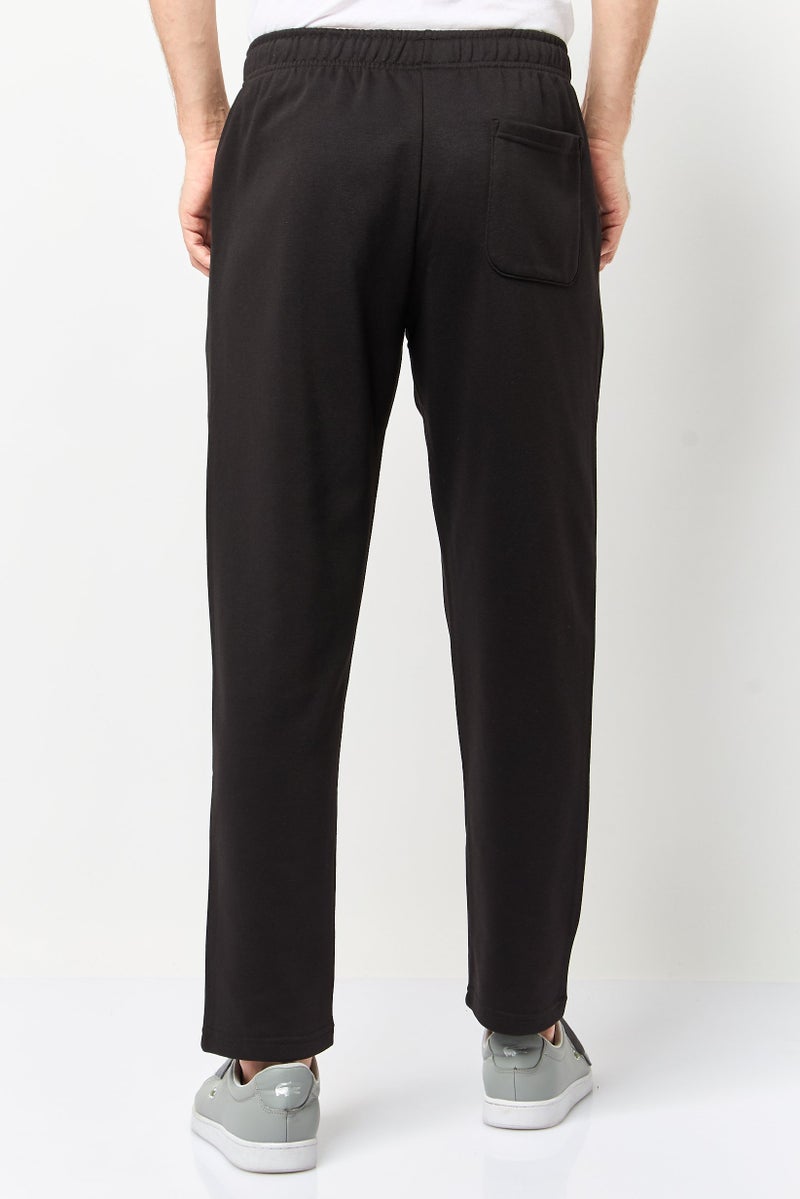 Core Elements Men Regular Fit Brand Logo Sweatpants, Black - Image 4