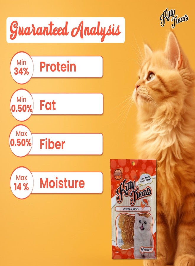 Rena Kitty Treats for Cats - Chicken Sushi Flavor | High Protein, Tasty Training & Reward Snacks for All Breeds | No Artificial Colours | Pack of 2 - Image 3