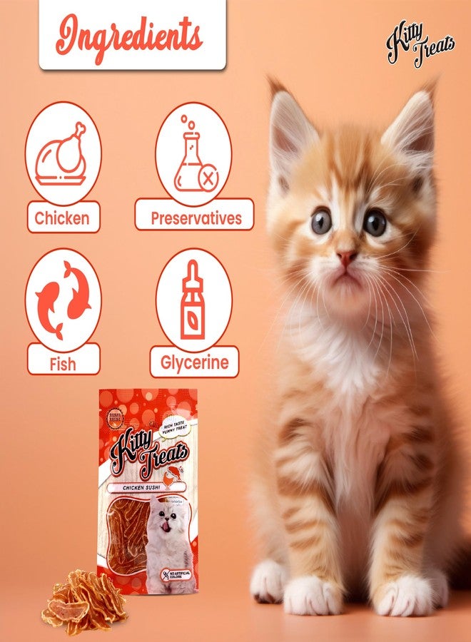 Rena Kitty Treats for Cats - Chicken Sushi Flavor | High Protein, Tasty Training & Reward Snacks for All Breeds | No Artificial Colours | Pack of 2 - Image 5