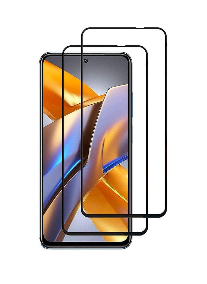 Super 2 Pieces Tempered Glass Screen Protector 5D Designed For Xiaomi Poco M5s Full Glue Edge to Edge Full Screen Coverage And Bubble Free - Image 1