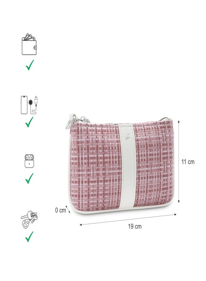 Fastrack Women's Basketweave Wristlet | Top Zip Closure, Inner Utility Pocket | Textured Fabric Wristlet | High-Quality Faux-leather accented | 6 Months Warranty - Image 3