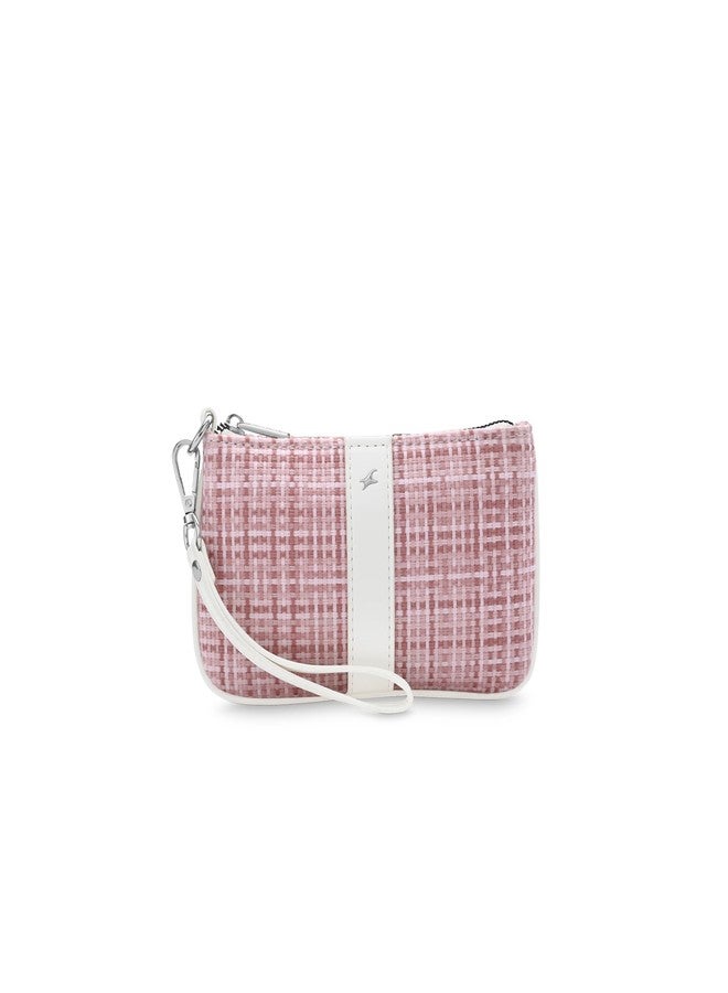 Fastrack Women's Basketweave Wristlet | Top Zip Closure, Inner Utility Pocket | Textured Fabric Wristlet | High-Quality Faux-leather accented | 6 Months Warranty - Image 1