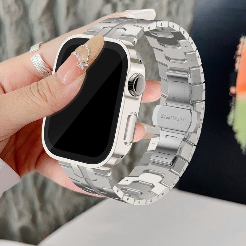 Black Stainless Steel Band for Apple Watch Series 4 5 6 SE 44mm - Image 5
