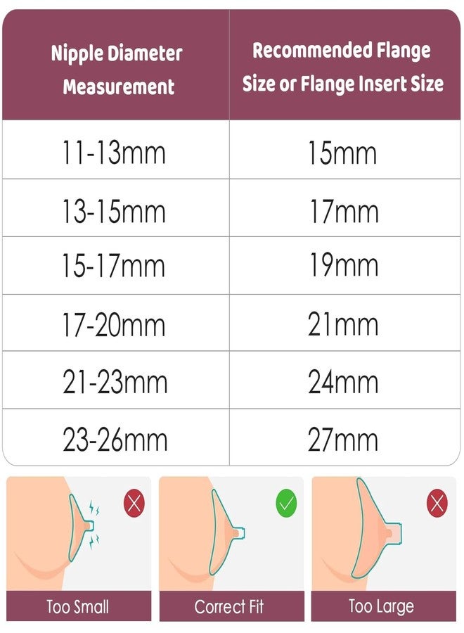 BdelrinQue 7PCS Flange Insert for Breast Pump Set, Flanges for Breast Pump, Breast Pump Accessories with Breast Size Measurement Ruler, Compatible with Most Breast Pumps, Flange Ruler Includes 13/15/17/19/21mm - Image 5