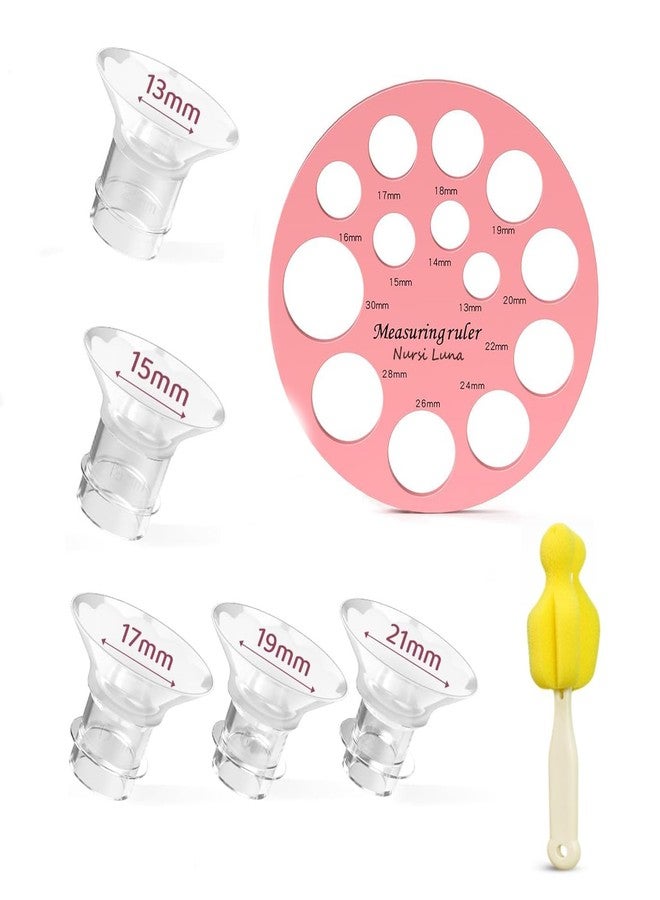 BdelrinQue 7PCS Flange Insert for Breast Pump Set, Flanges for Breast Pump, Breast Pump Accessories with Breast Size Measurement Ruler, Compatible with Most Breast Pumps, Flange Ruler Includes 13/15/17/19/21mm - Image 1