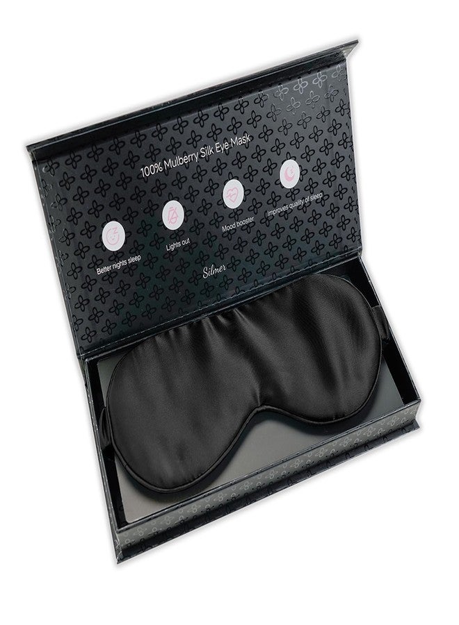 Silmer 100% Mulberry Silk Sleep Mask 22 Momme 6A Eye Mask for Sleeping for Women & Men (Black) - Image 3