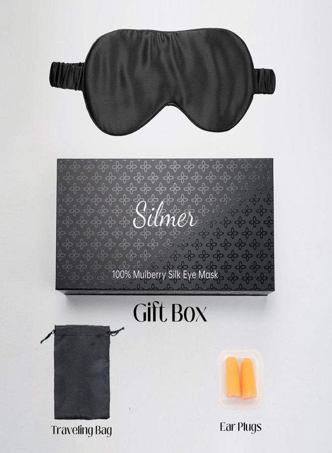 Silmer 100% Mulberry Silk Sleep Mask 22 Momme 6A Eye Mask for Sleeping for Women & Men (Black) - Image 5