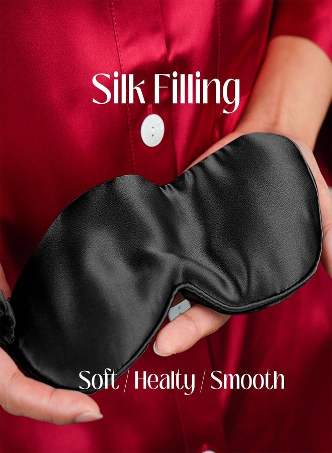 Silmer 100% Mulberry Silk Sleep Mask 22 Momme 6A Eye Mask for Sleeping for Women & Men (Black) - Image 2