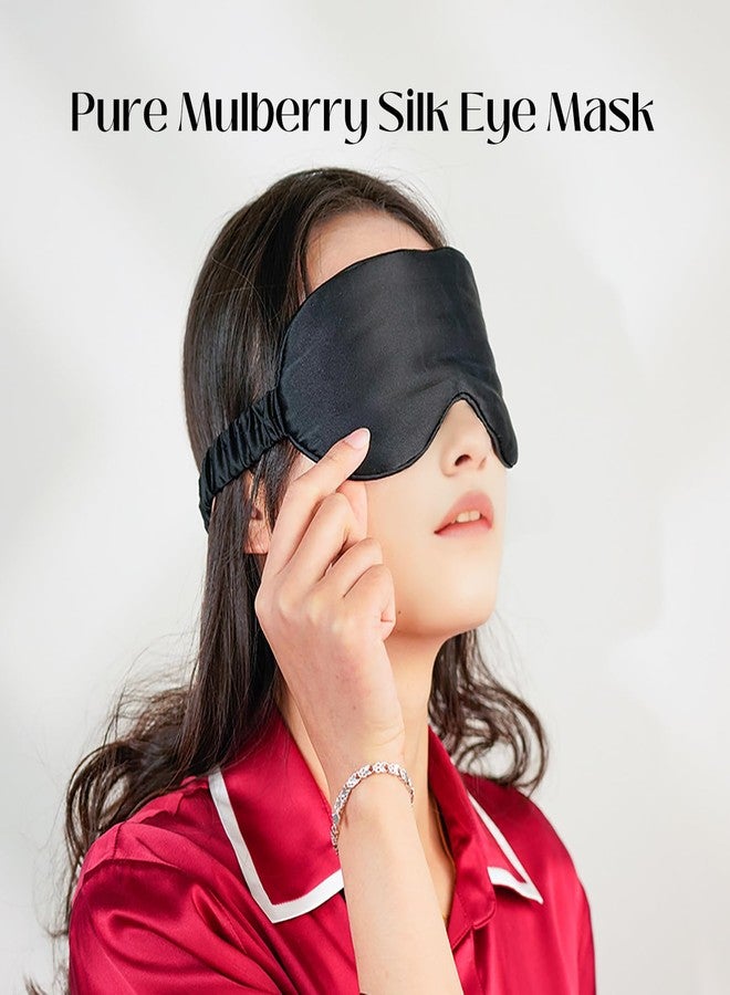 Silmer 100% Mulberry Silk Sleep Mask 22 Momme 6A Eye Mask for Sleeping for Women & Men (Black) - Image 4