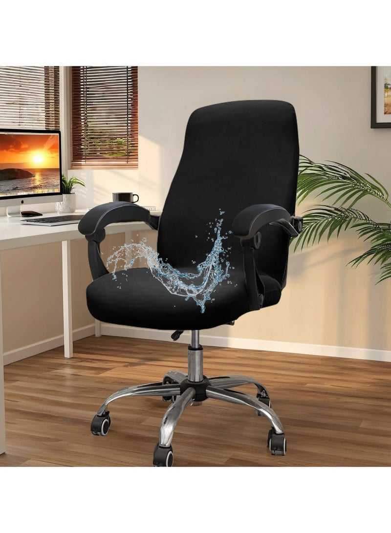 DUNISO Computer Office Chair Covers, Universal  Removable Computer Chairs Cover Stretch Rotating Mid Back Chair Slipcovers Cover Washable Seat Cushion Protectors For Office Computer Chairs  - Image 1