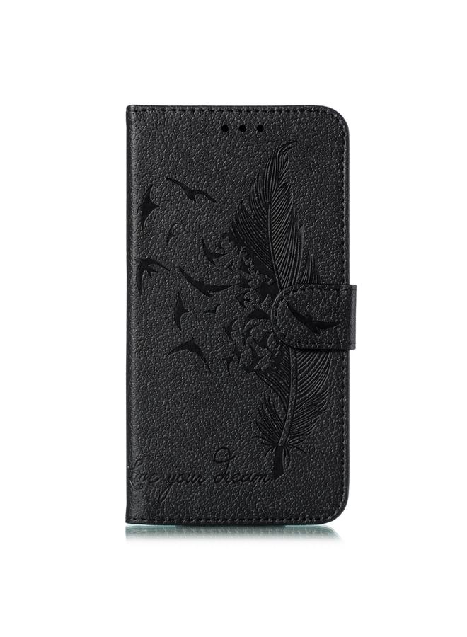Feather Pattern Litchi Texture Horizontal Flip Leather Case with Wallet & Holder & Card Slots For Huawei Honor 20 Pro