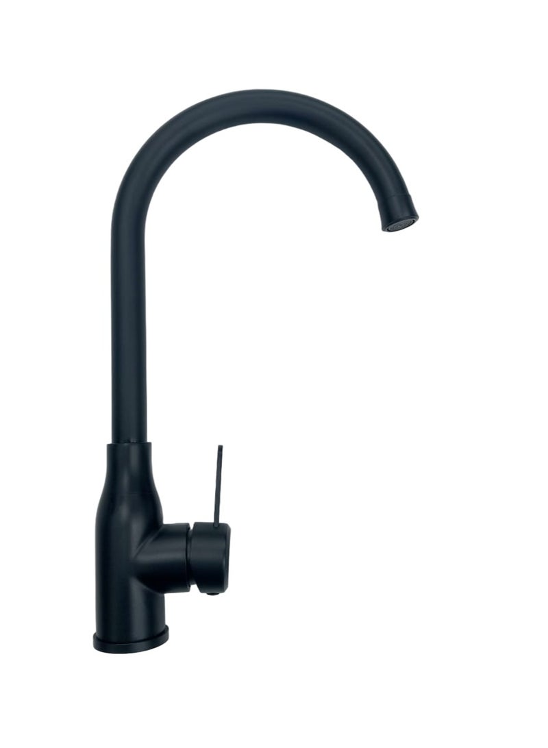 D&N "Sleek Sophistication: Matte Black Kitchen Faucet Mixer with Dual Water Control" - Image 1